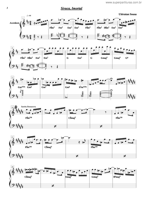 Partitura da música Sivuca, Imortal