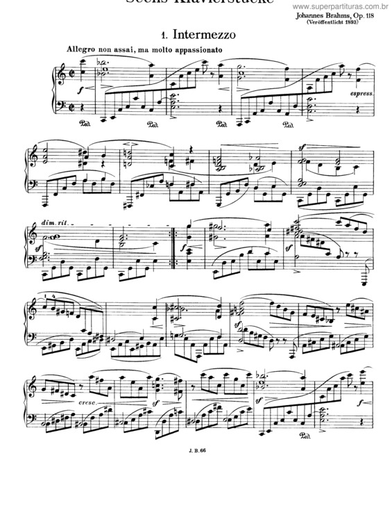 Partitura da música Six Pieces for Piano v.5