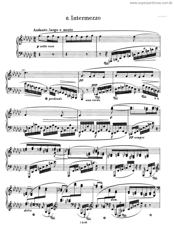 Partitura da música Six Pieces for Piano v.7
