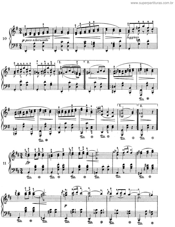 Partitura da música Sixteen Waltzes for piano v.12
