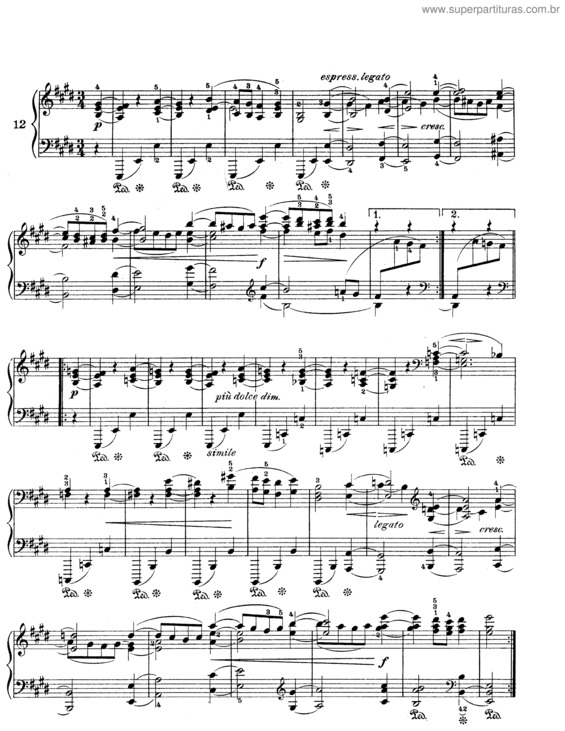 Partitura da música Sixteen Waltzes for piano v.14