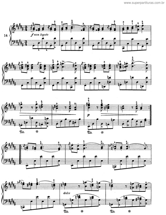 Partitura da música Sixteen Waltzes for piano v.16