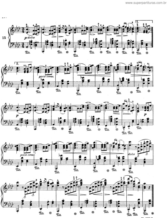 Partitura da música Sixteen Waltzes for piano v.3