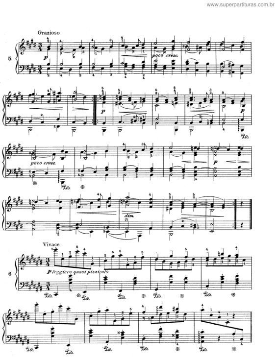 Partitura da música Sixteen Waltzes for piano v.4