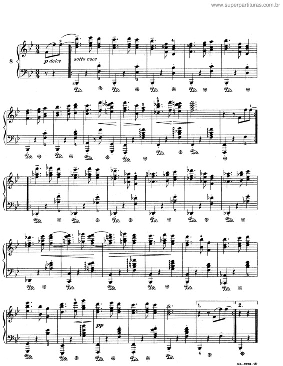 Partitura da música Sixteen Waltzes for piano v.5