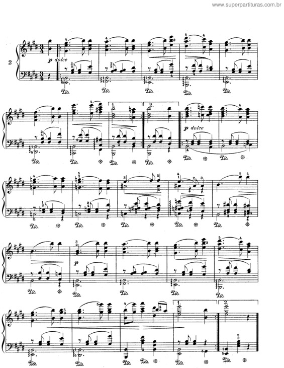 Partitura da música Sixteen Waltzes for piano v.7