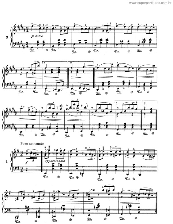 Partitura da música Sixteen Waltzes for piano v.8