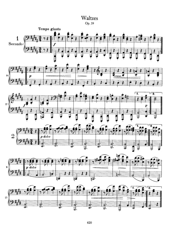 Partitura da música Sixteen Waltzes for piano