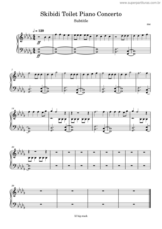 Partitura da música Skibidi Toilet Song – Dafuq!?Boom! Skibidi Toilet Piano Concerto