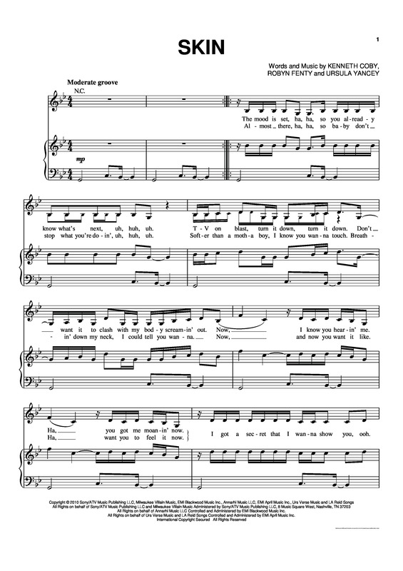 Partitura da música Skin v.2