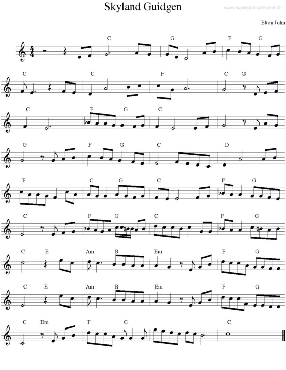 Partitura da música Skyland Guidgen