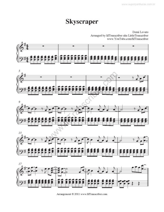 Partitura da música Skyscrapper v.2