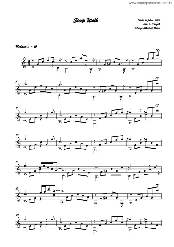 Partitura da música Sleep Walk