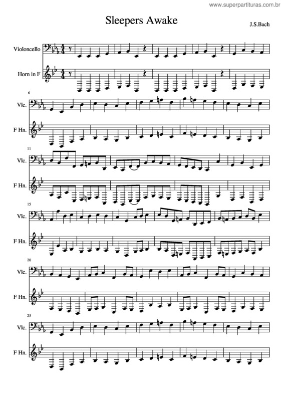 Partitura da música Sleepers Awake v.3