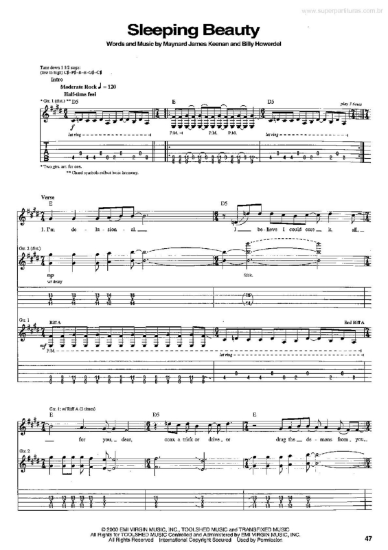 Partitura da música Sleeping Beauty