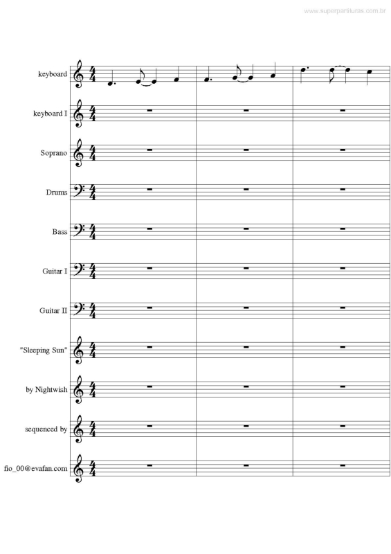 Partitura da música Sleeping Sun