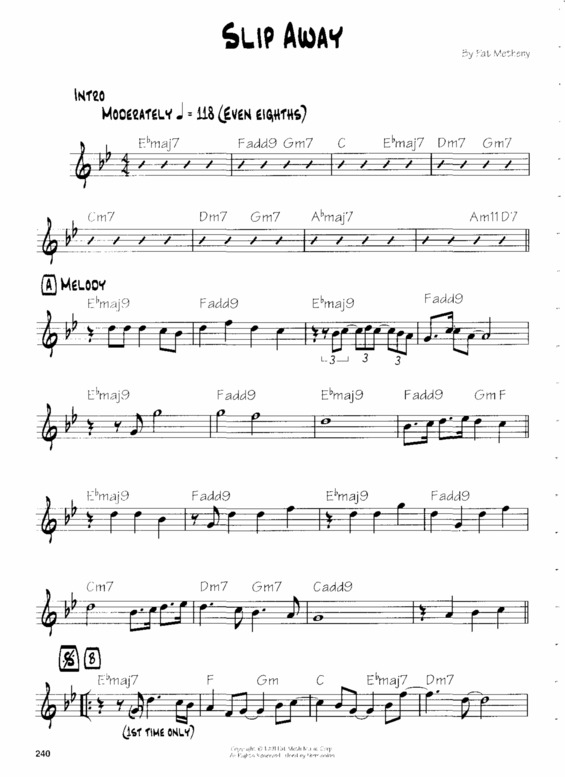 Partitura da música Slip Away