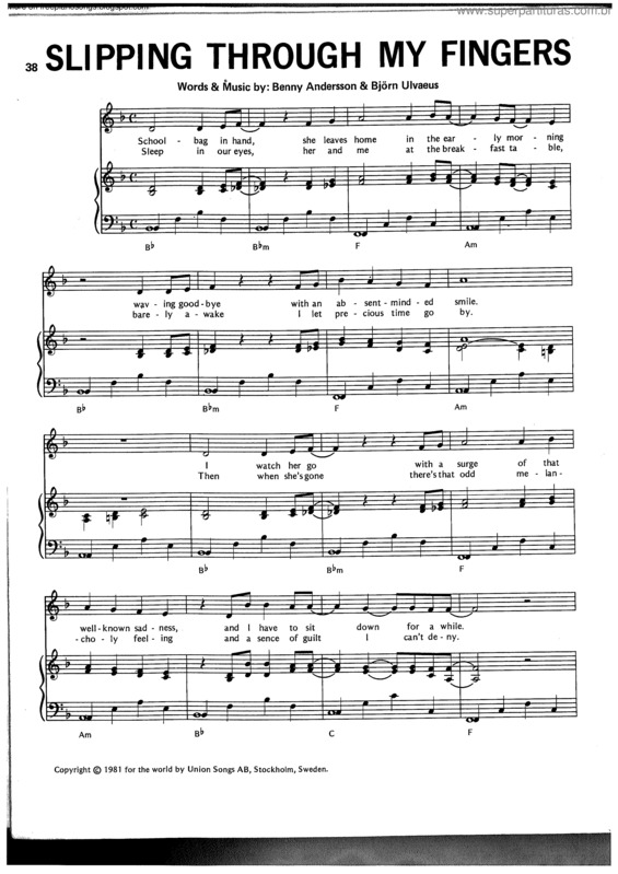 Partitura da música Slipping Through My Fingers v.3