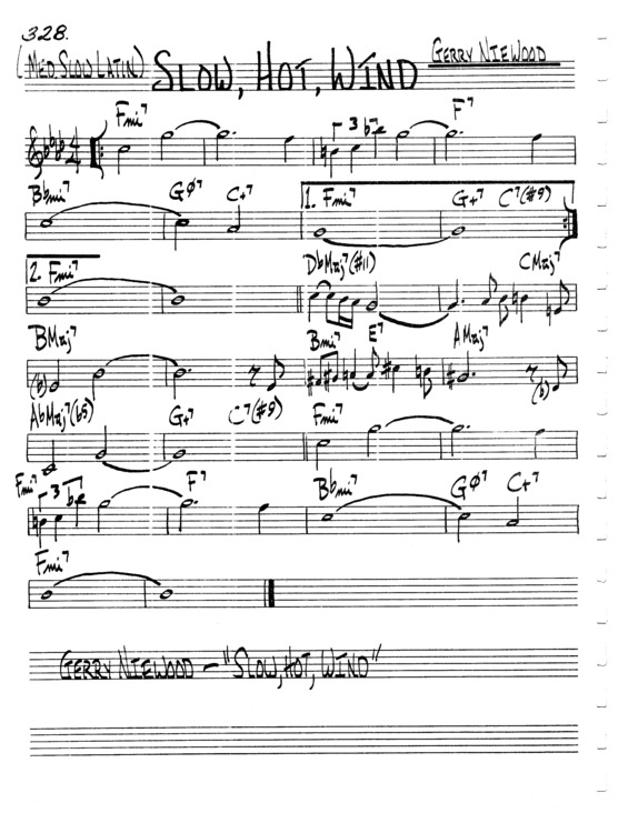 Partitura da música Slow Hot Wind v.7