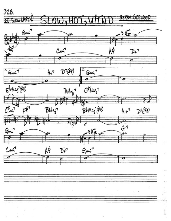 Partitura da música Slow Hot Wind v.8