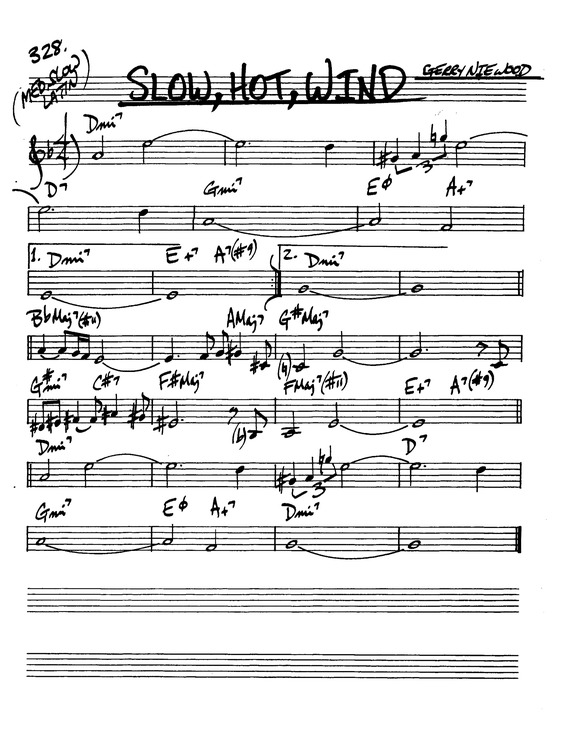 Partitura da música Slow Hot Wind