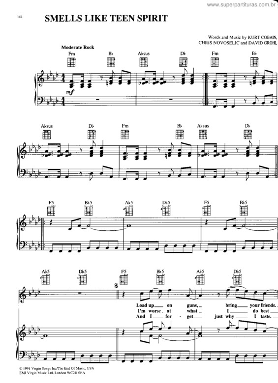 Partitura da música Smells Like Teen Spirit v.6