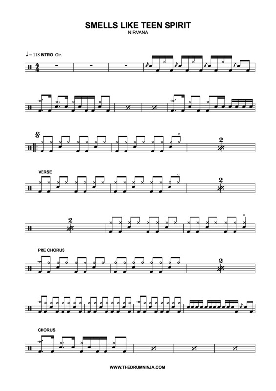 Partitura da música Smells Like Teen Spirit v.7