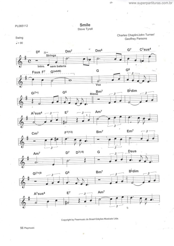 Partitura da música Smile 1