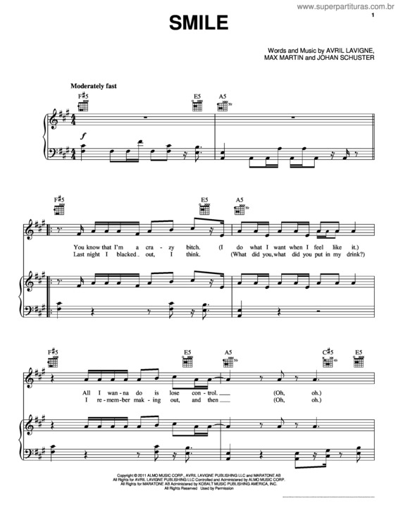 Partitura da música Smile v.9