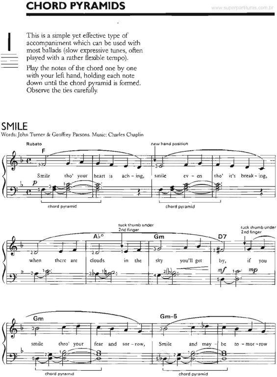 Partitura da música Smile