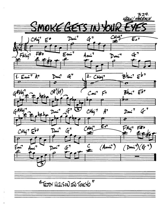 Partitura da música Smoke Gets In Your Eyes v.4