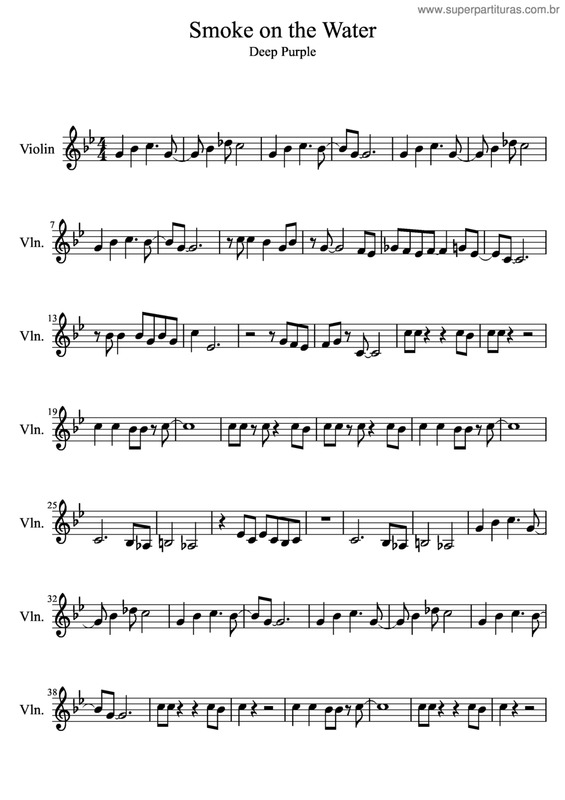 Partitura da música Smoke On The Water v.3