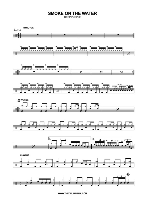 Partitura da música Smoke On The Water v.7