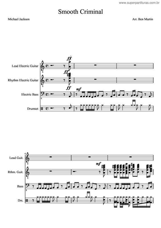 Partitura da música Smooth Criminal v.2