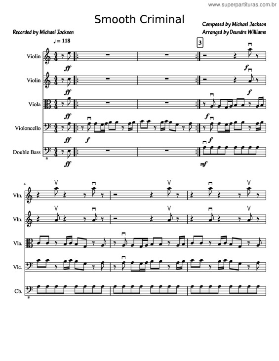 Partitura da música Smooth Criminal v.3