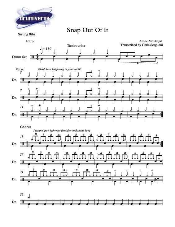 Partitura da música Snap Out Of It