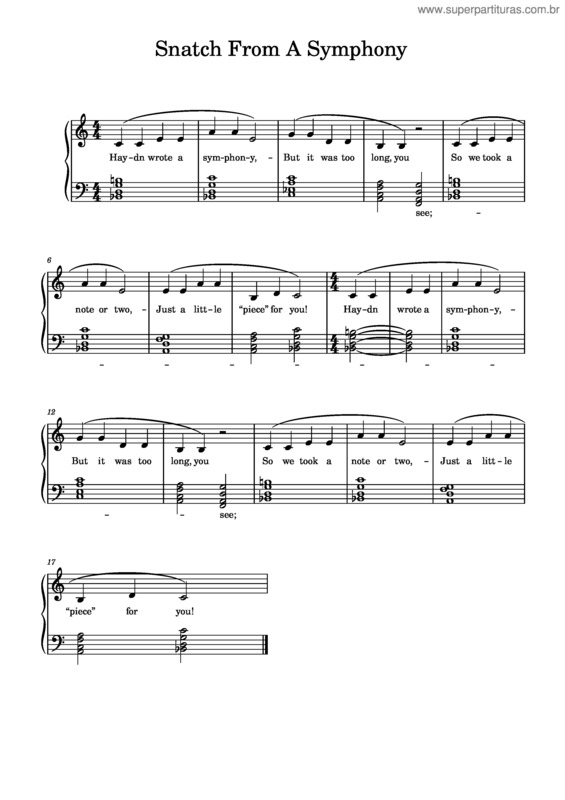 Partitura da música Snatch From A Symphony