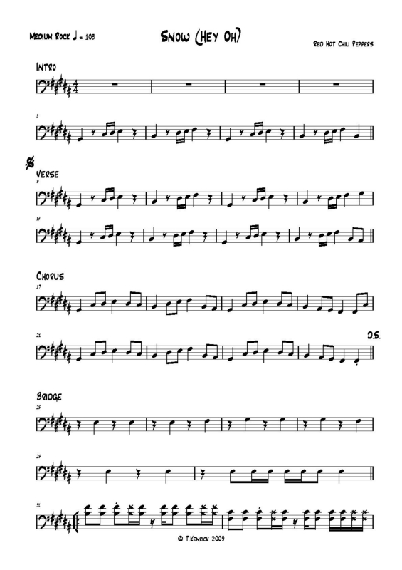 Partitura da música Snow (Hey Oh)