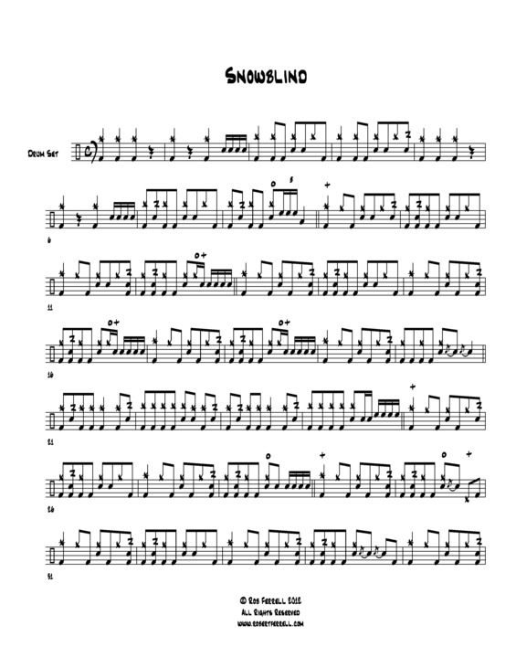 Partitura da música Snowblind