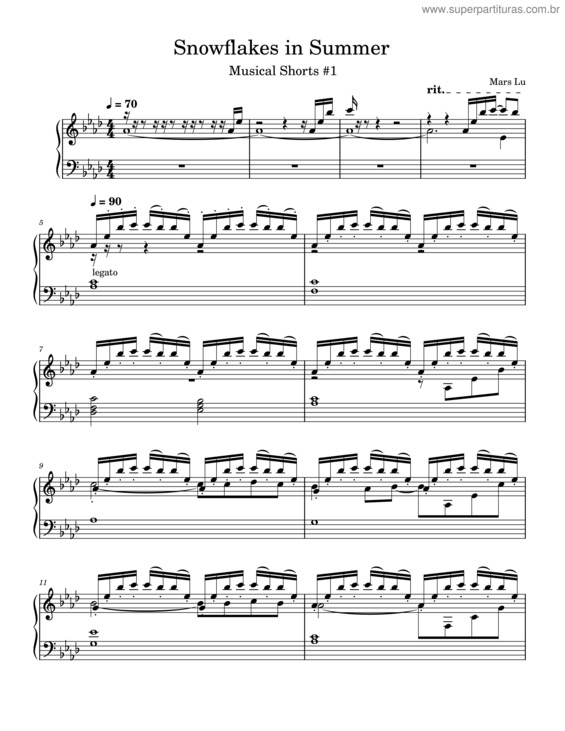 Partitura da música Snowflakes In Summer – Mars Lu