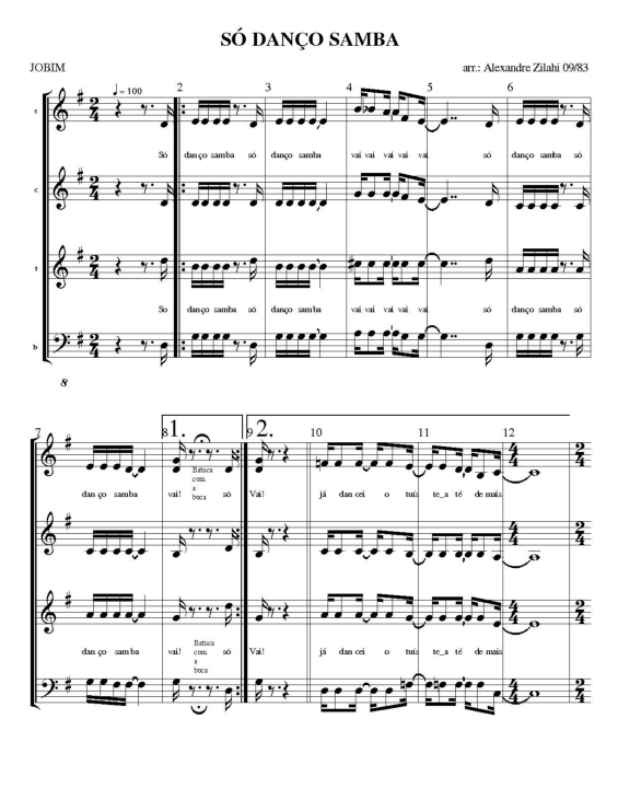 Partitura da música Só Danço Samba v.2