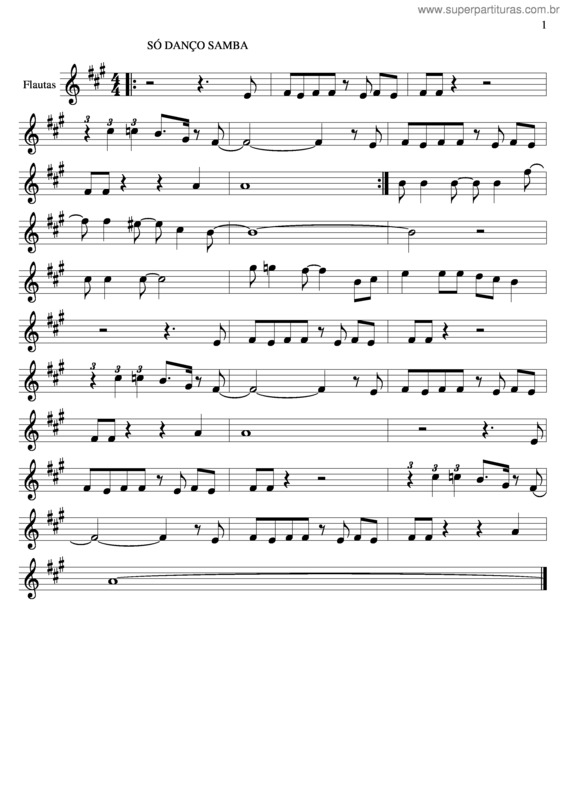 Partitura da música Só Danço Samba v.3