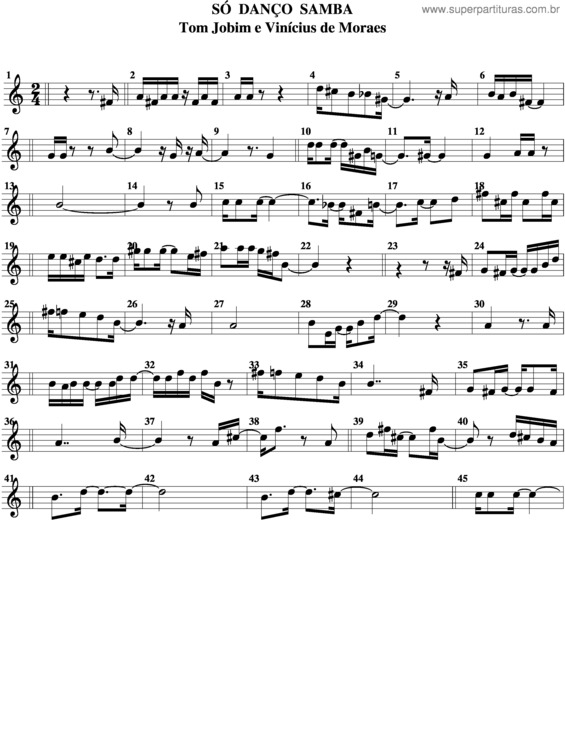 Partitura da música Só Danço Samba v.4