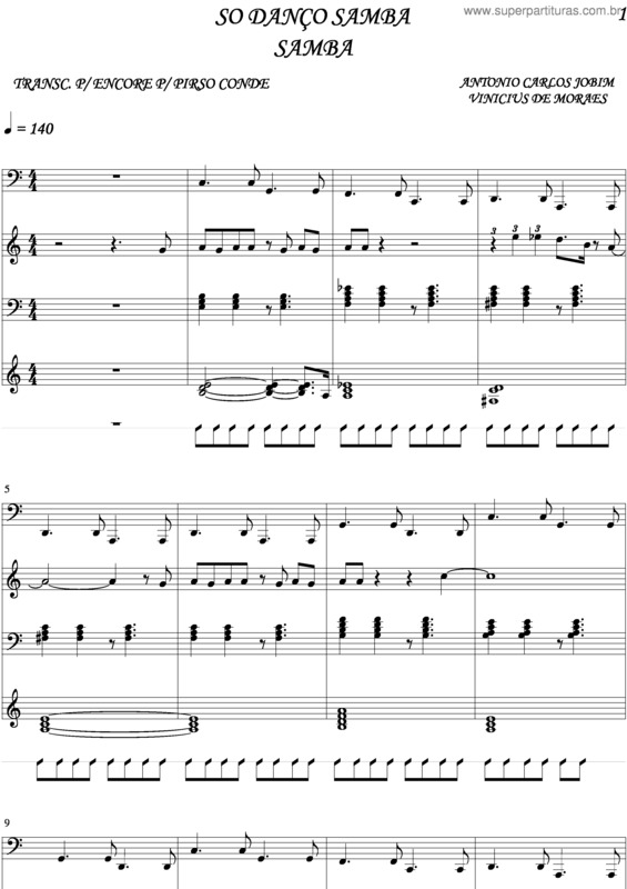 Partitura da música Só Danço Samba v.5