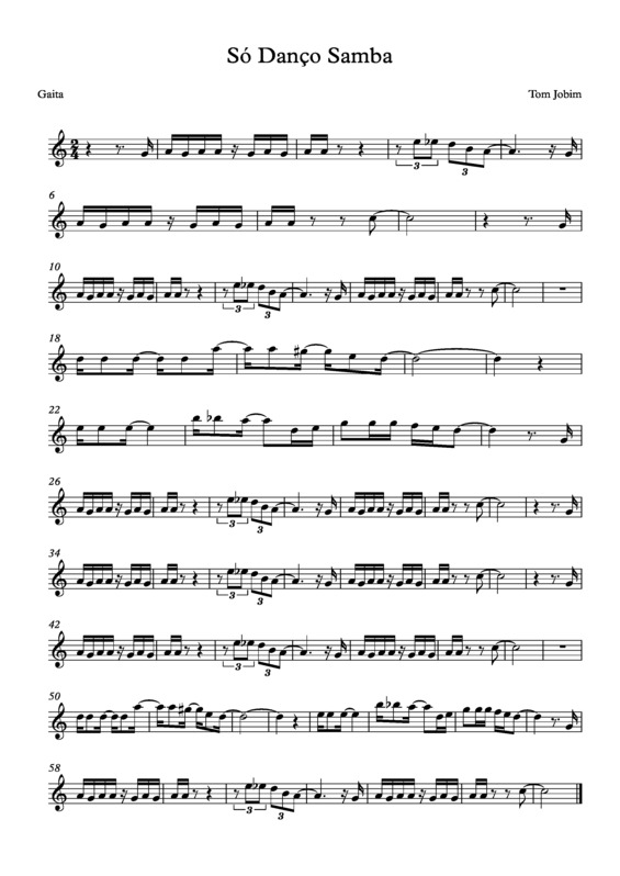 Partitura da música Só Danço Samba v.8