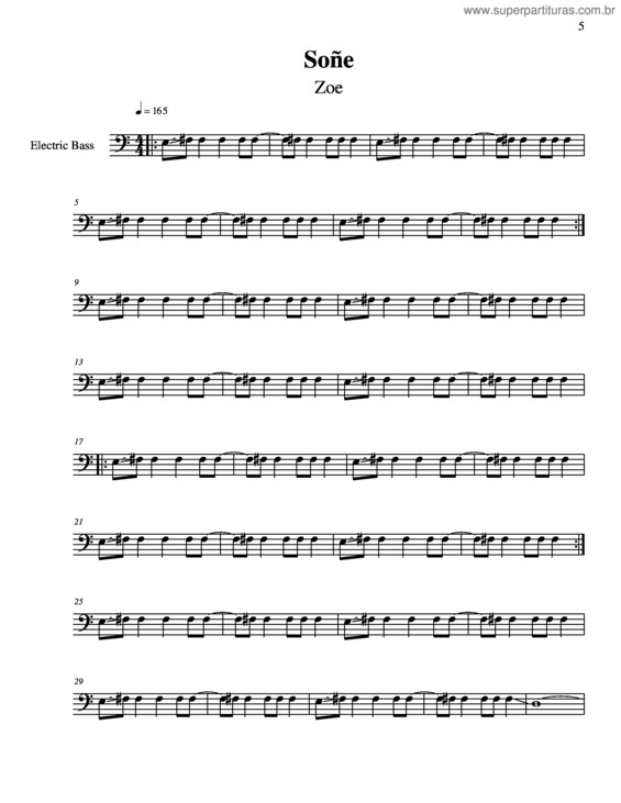 Partitura da música Soñe