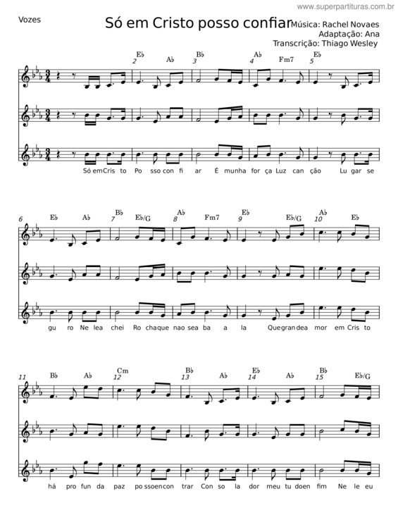 Partitura da música Só Em Cristo Posso Confiar – Rachel Novaes