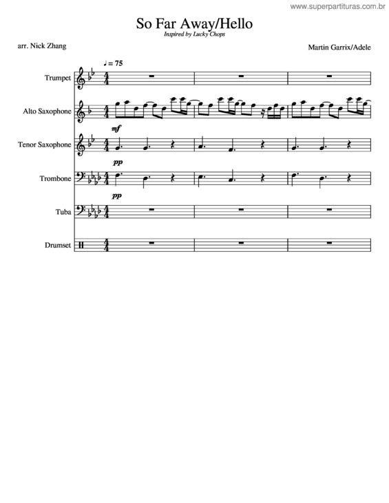 Partitura da música So Far Away / Hello – Martin Garrix Vs Adele