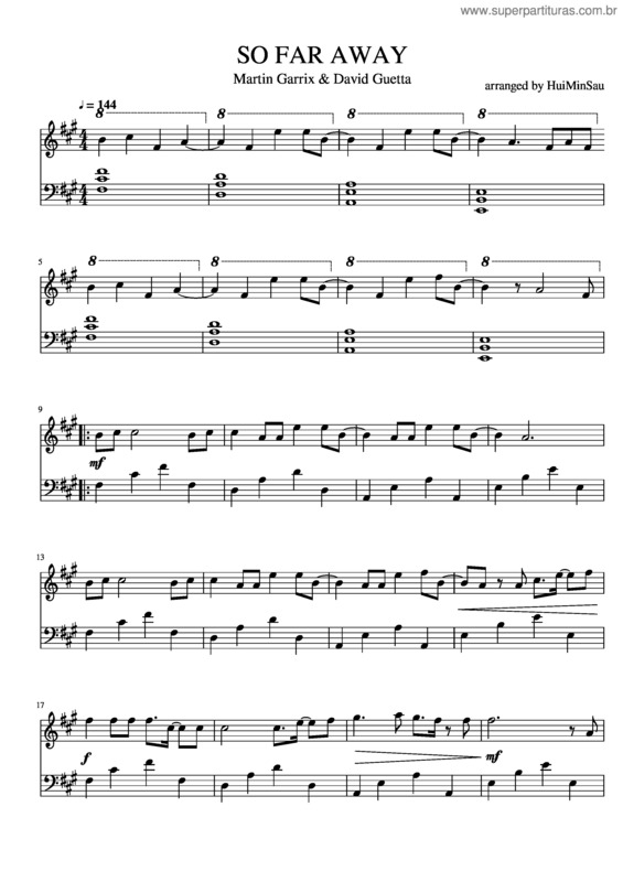 Partitura da música So Far Away v.10