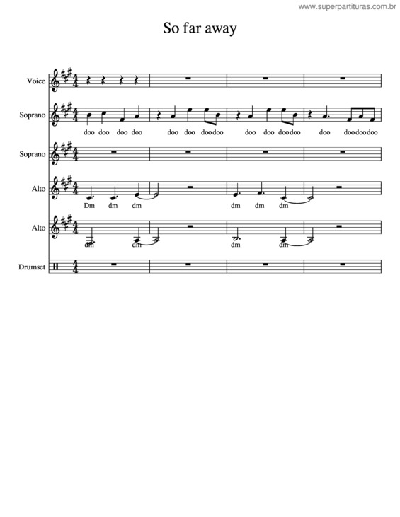 Partitura da música So Far Away v.11